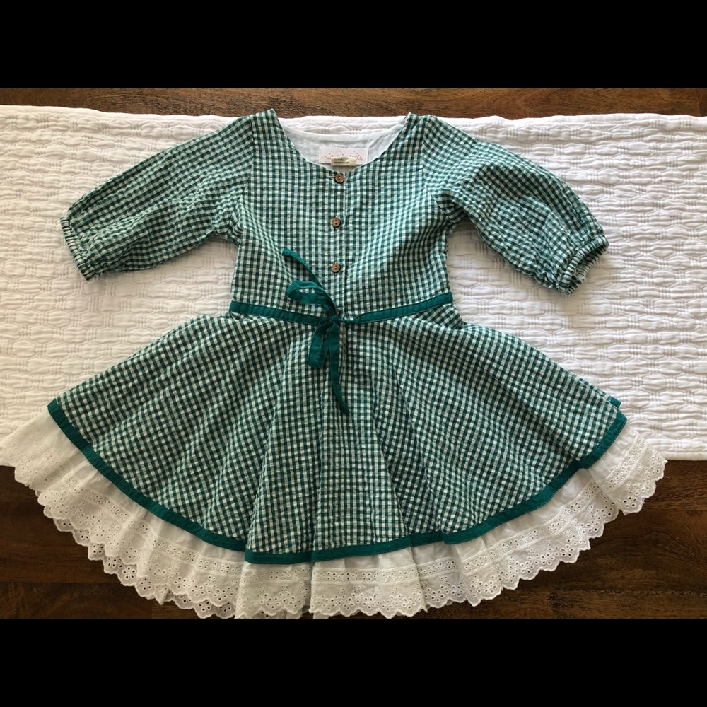 Well Dressed Wolf size 5 Green Gingham Sue Sue